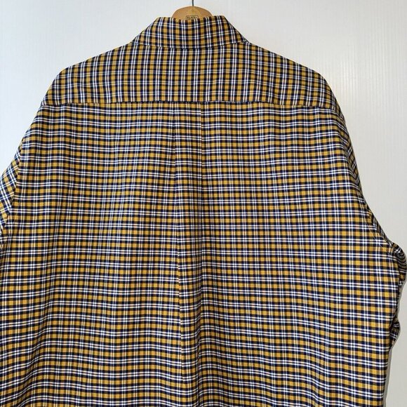 Brooks Brothers Supima Cotton Original Polo Button Shirt Men's Sz L Yellow Navy - Picture 14 of 14